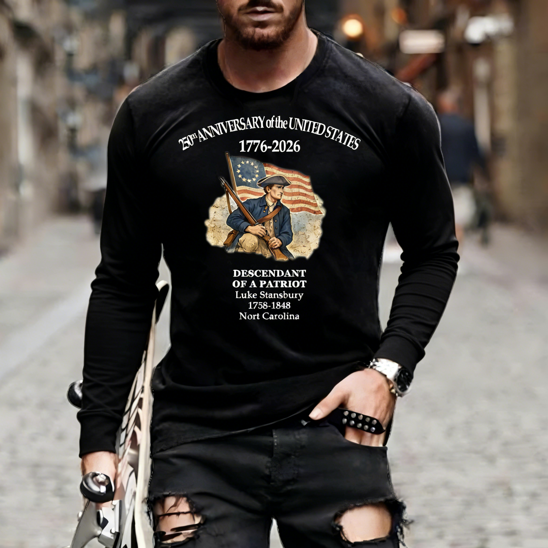 [Copy]Men's Retro 250th Anniversary of the United States Independence Day Cross Print Polo Shirt