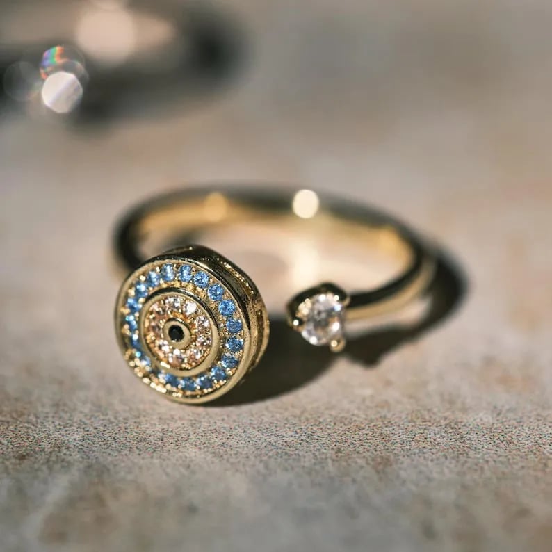 🔥LAST DAY 49% OFF🧿Blue Evil Eye Fidget Ring