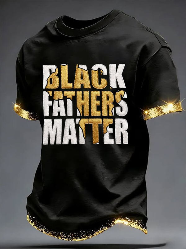 Men's Black Fathers Matter Art Print T-Shirt