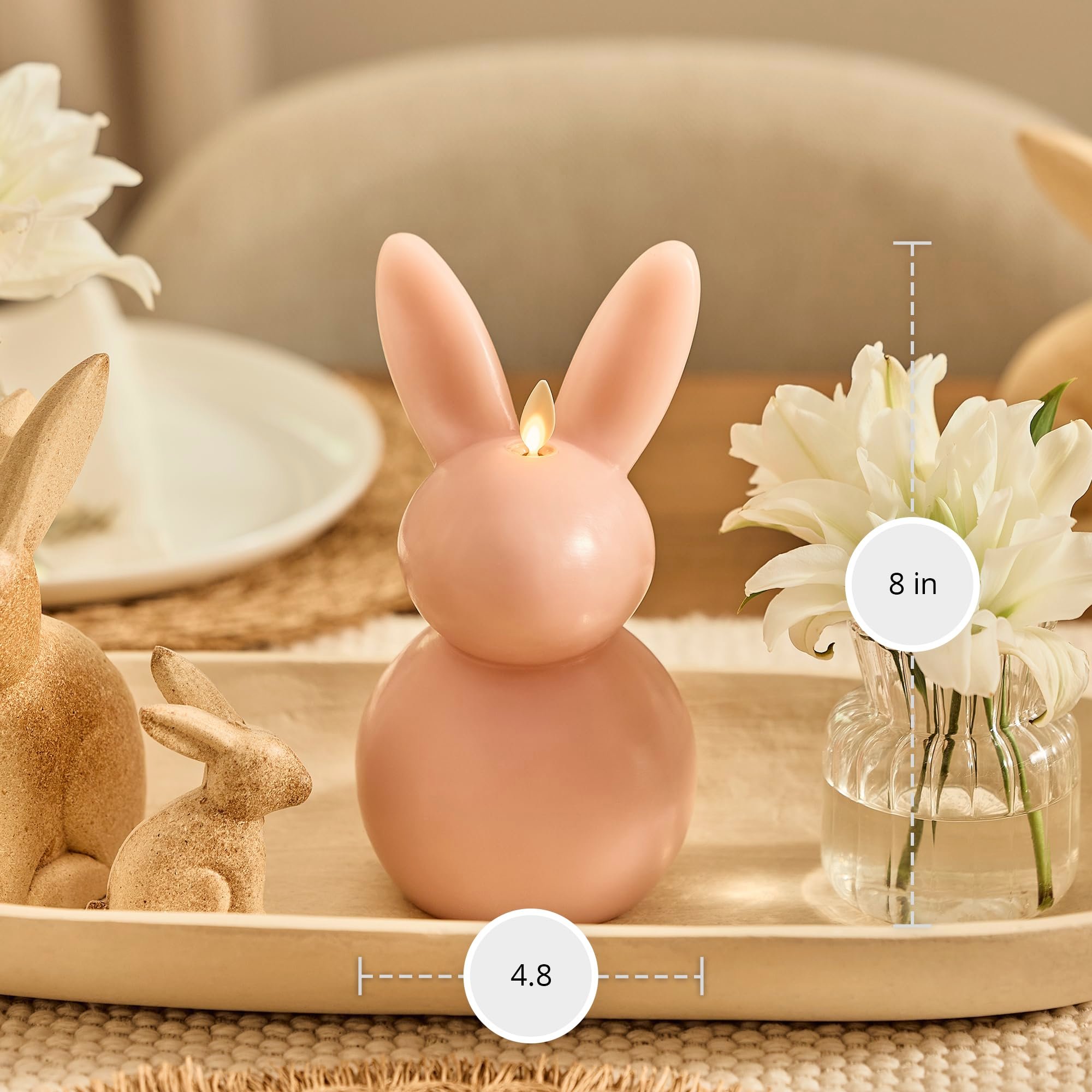 🐰✨Flickering LED Flame Bunny Candle - AA Batteries