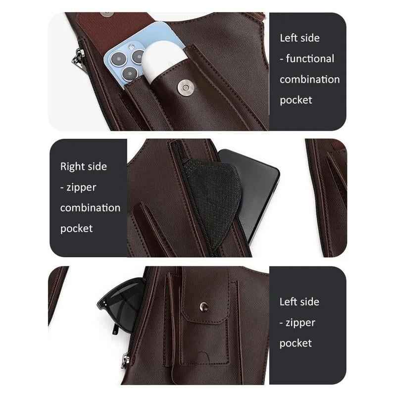 🔥Last Day 48% OFF-Premium Leather Adjustable Underarm Shoulder Bag for Men