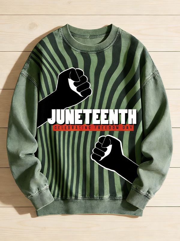 Men's Juneteenth Power Print Casual Sweatshirt