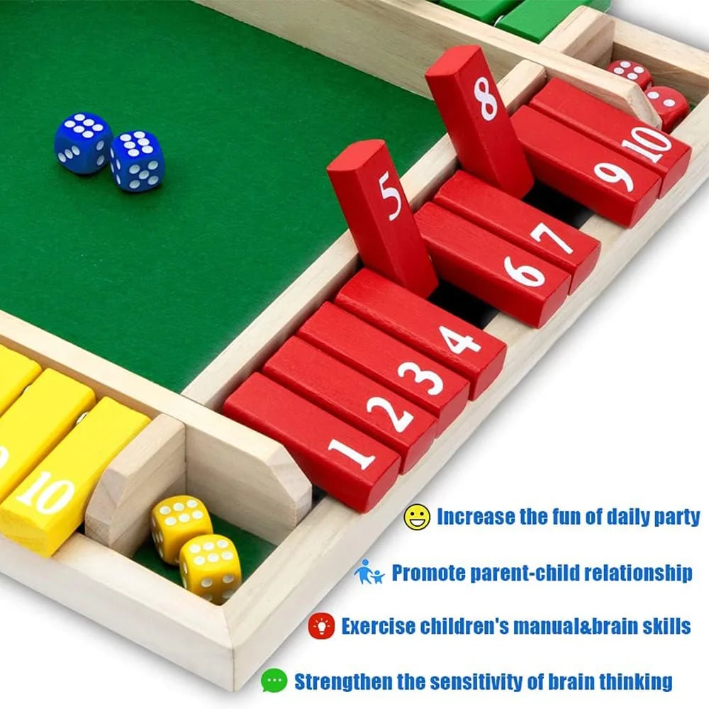🔥Only 10 Sets Left!🕹️SHUT THE BOX-WOODEN DICE BOARD GAME