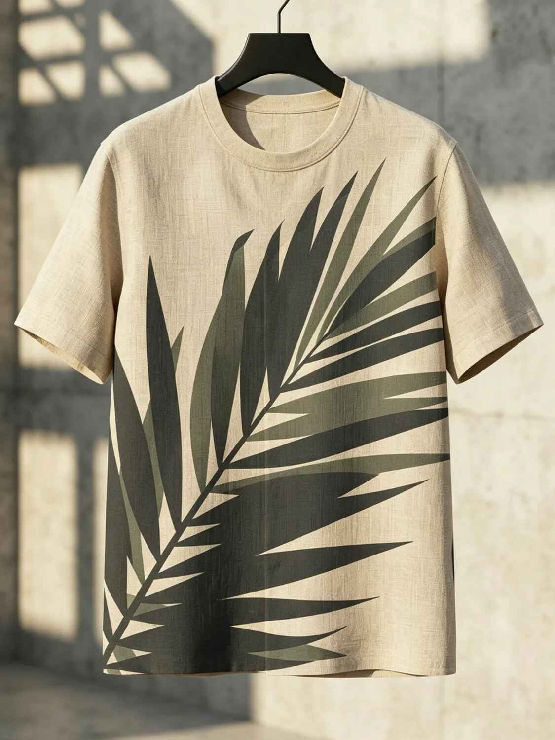Men's Tropical Palm Leaf Minimalist Art Print T-Shirt