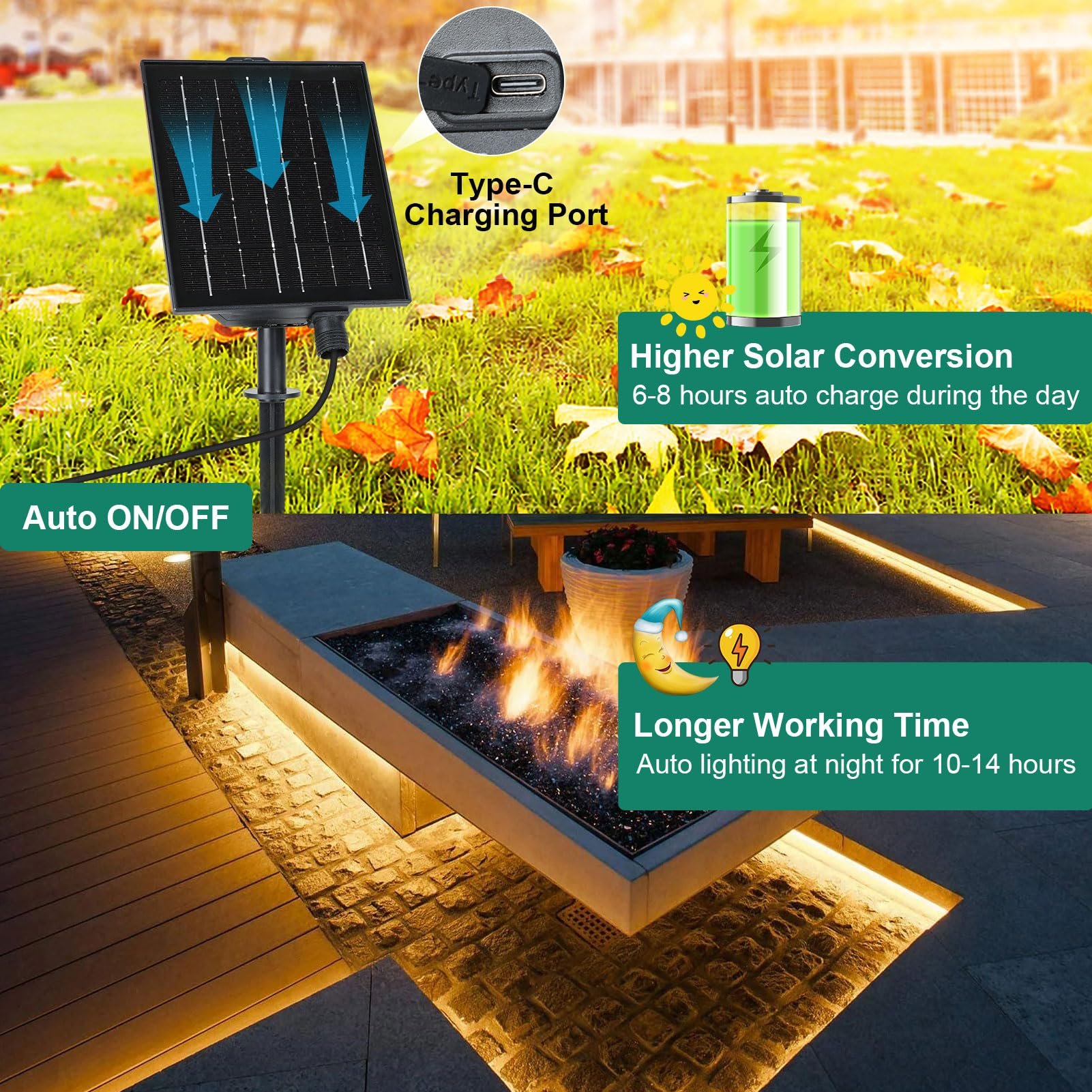 ⏰Historical Lowest Price: Save 49%-🔥Solar Powered Strip Lights Outdoor Waterproof