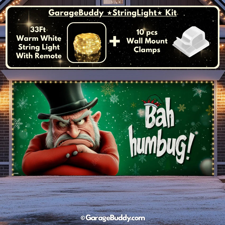Garage Buddy | Bah Humbug | Christmas Garage Door Cover