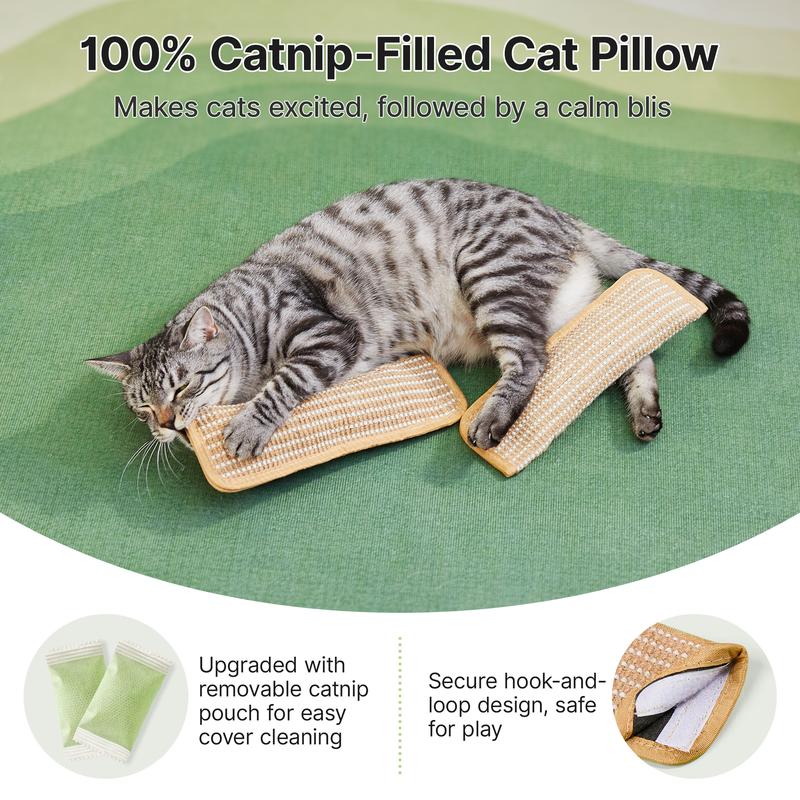 Natural Sisal Catnip Kicker Toy & Dental Pillow