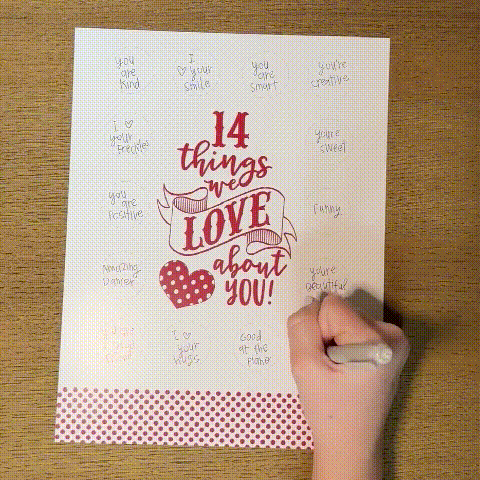 🥰Valentine's Scratch Off Advent "14 things I or WE love about you!"💕