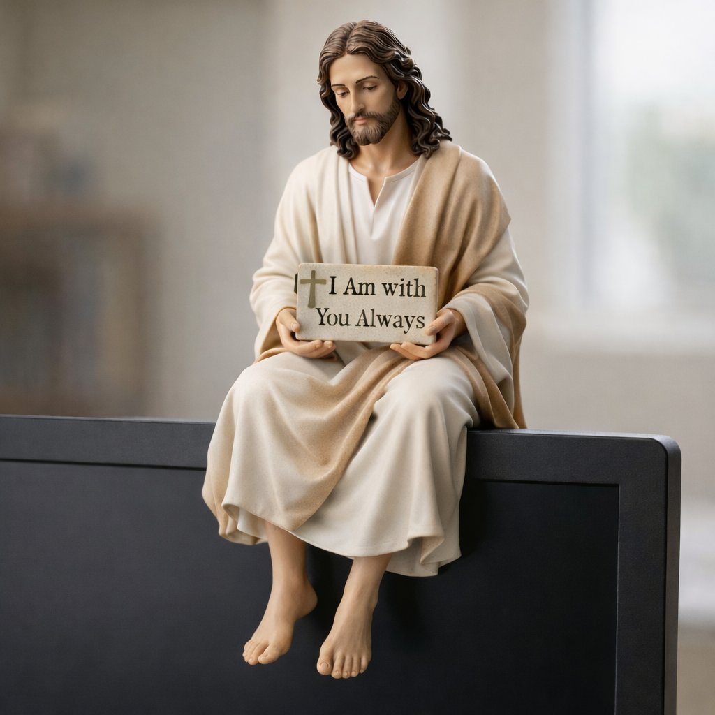 ✨Hand-Painted Ceramic Jesus Figurine✝️Serene Desk Companion🙏