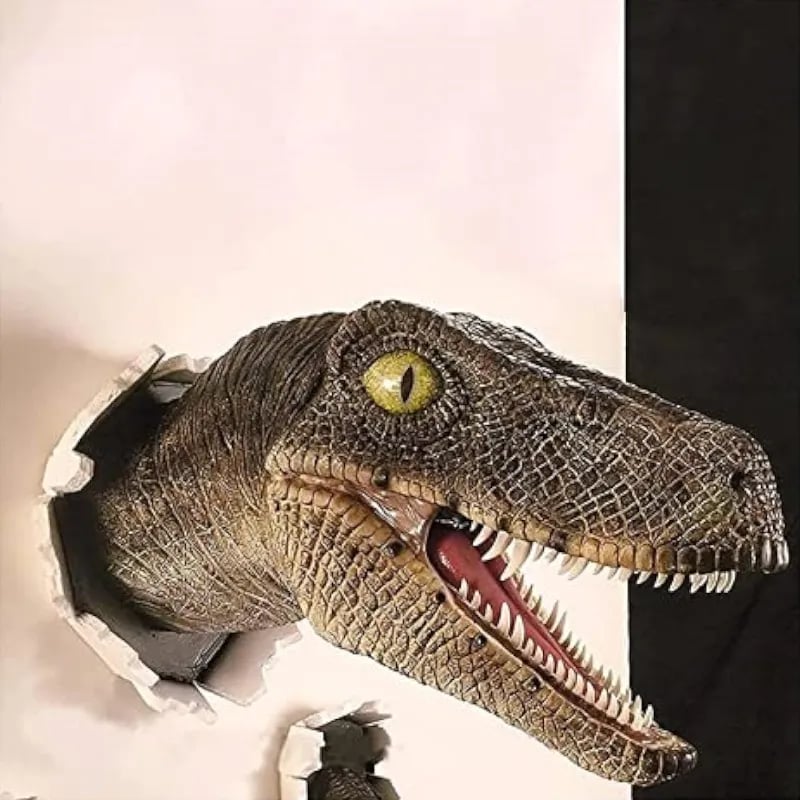 🔥Hot Sale - 🦖3D Wall Mount Dinosaur Bust Sculpture🌟
