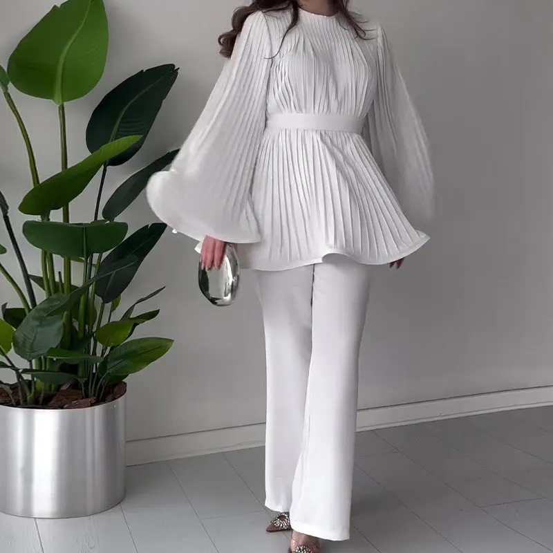 Pleated Two-Piece Set