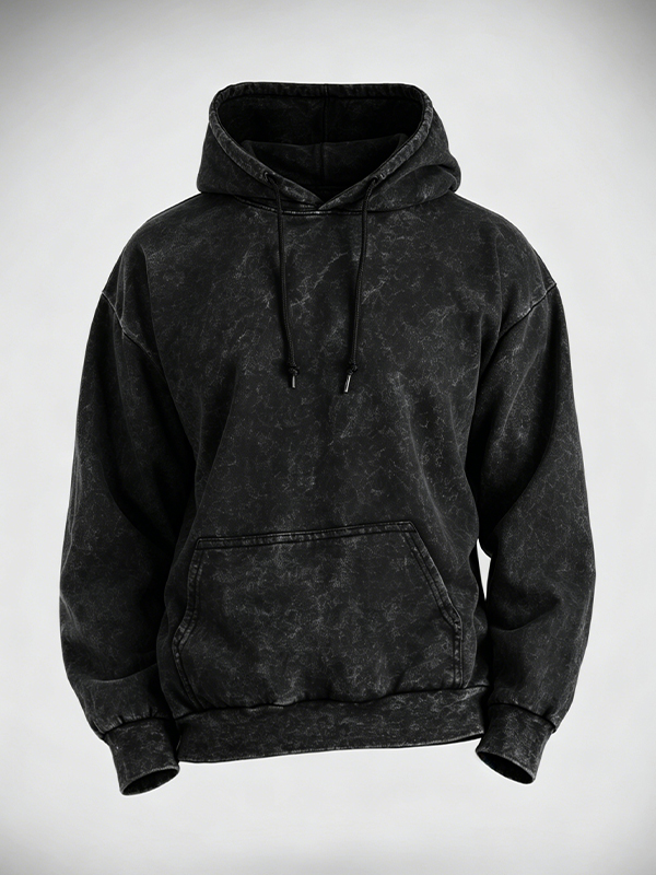 Men's Daily Solid Color Cotton Washed Hoodie