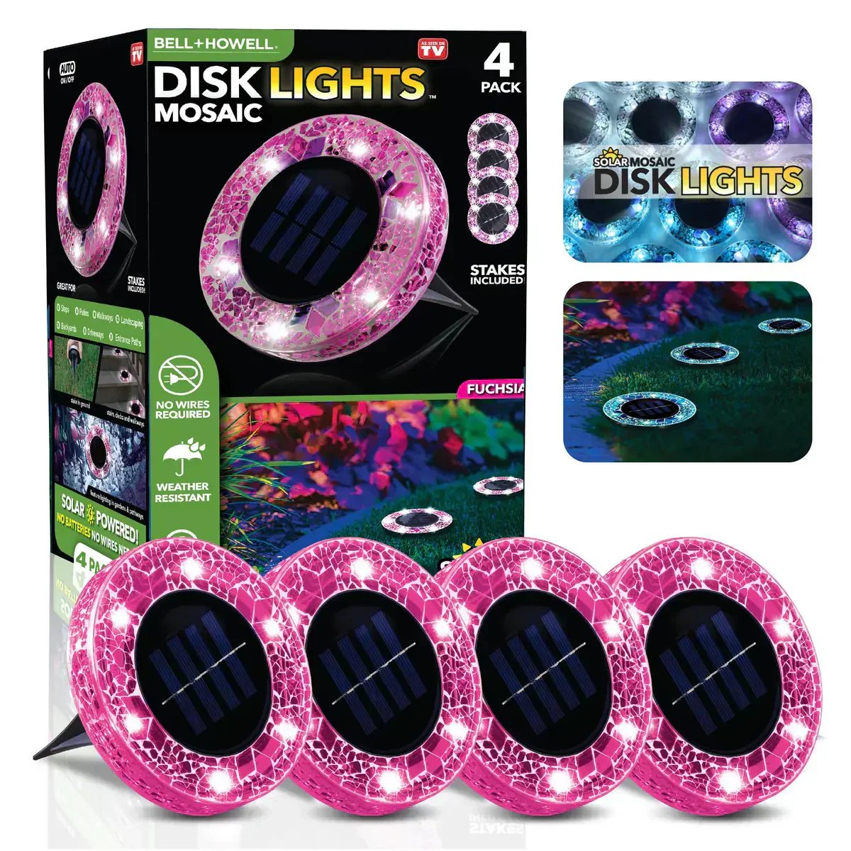 🛋️Solar Mosaic Disk Lights – Waterproof LED Pathway Lights with Auto On/Off