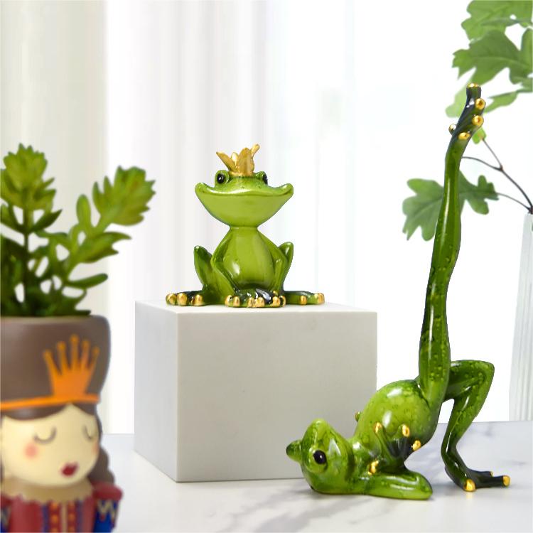 🐸Yoga frog pastoral resin craft decoration