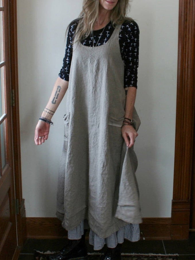 Women's Loose Casual Plus Size Suspender Dress