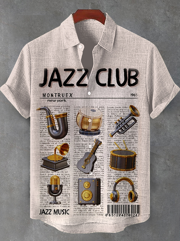 Star-Spangled Jazz Tee - Red, White & Blue Art Print for the Patriotic Music Lover