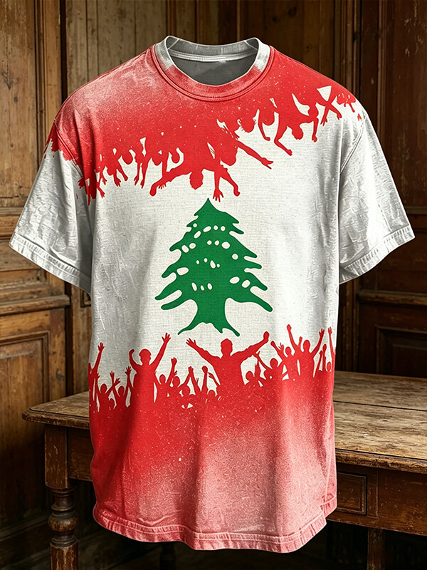 Men's Freedom in Lebanon Cedar Print Casual T-Shirt