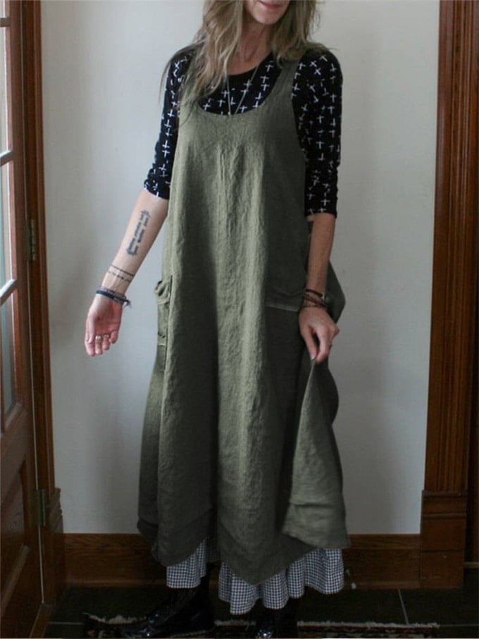 Women's Loose Casual Plus Size Suspender Dress