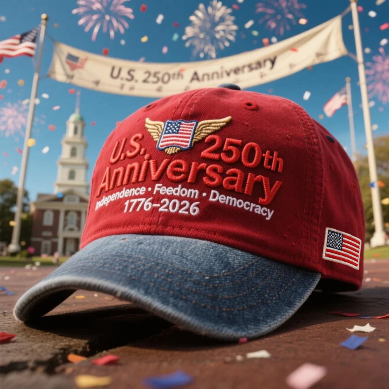 🏆#1 Bestselling- 🔥U.S. 250th Anniversary Retro Washed Cap