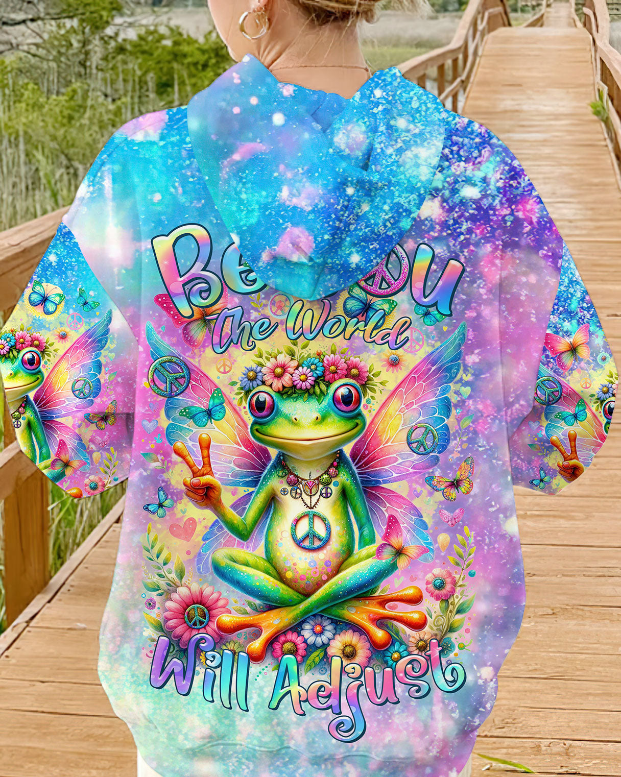 BE YOU THE WORLD WILL ADJUST FROG WINGS ALL OVER PRINT - TLTR0812231
