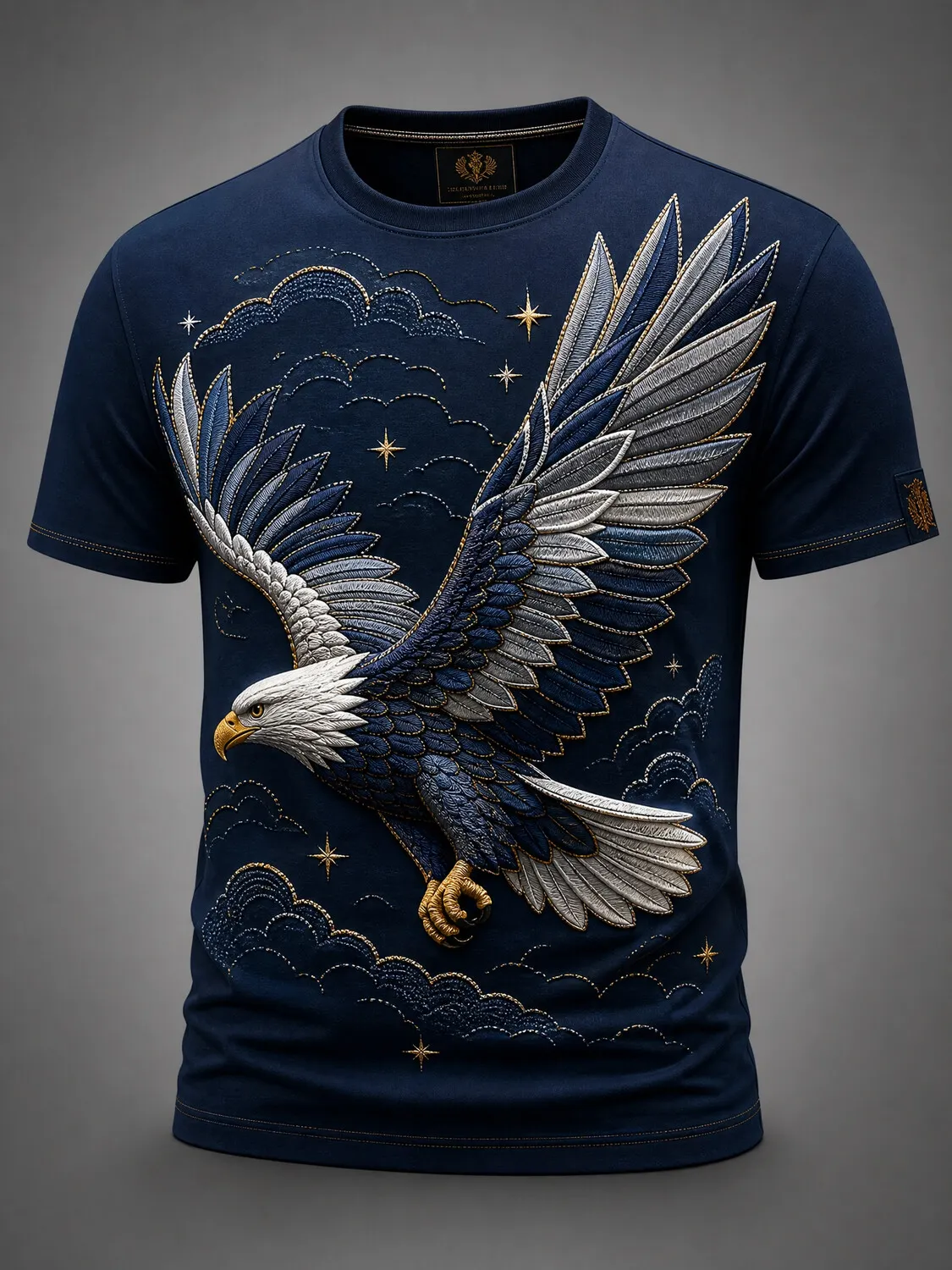 Men's American Patriot Symbol Bald Eagle Print Casual T-Shirt