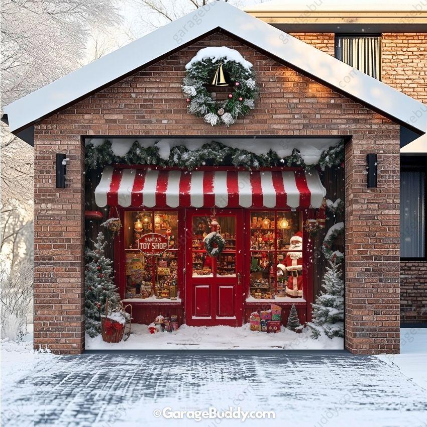 Garage Buddy | Santa's Toy Shop | Christmas Garage Door Cover