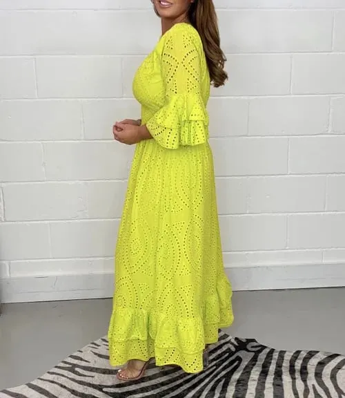 🔥🔥🔥🔥(Hot Sales) GORGEOUS EMBROIDERY ANGLAISE DRESS(Both Midi & Long Version)