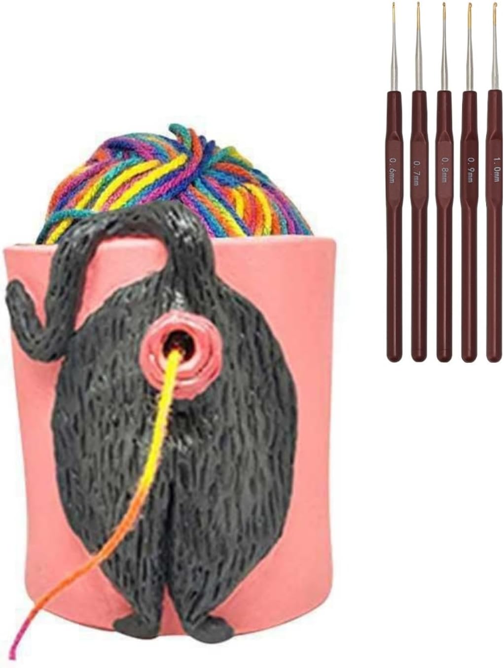 Cat Butt Yarn Bowl🎁(with 5PCS Knitting Needles)