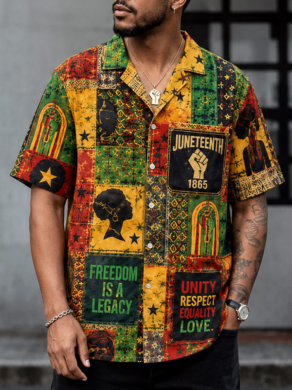Men's Juneteenth Black Inspiration Art Print Shirt - Patriotic Tee for Independence Day