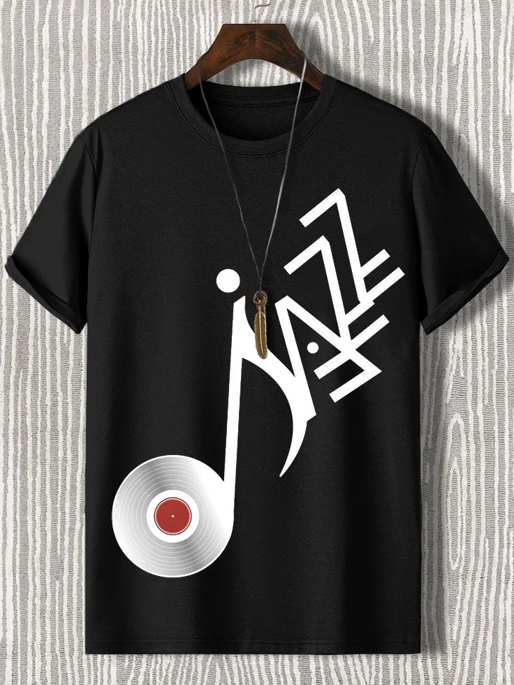 Men's Jazz Records Art Print Casual T-Shirt