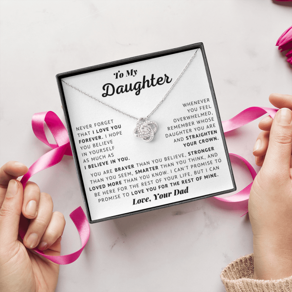 Castle Bliss To My Daughter - Believe In Yourself - Love Knot Necklace