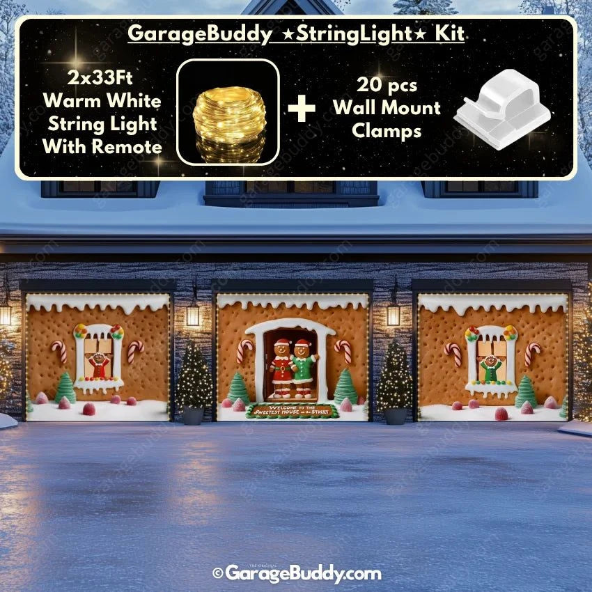 Garage Buddy | Gingerbread Family | Christmas Garage Door Cover