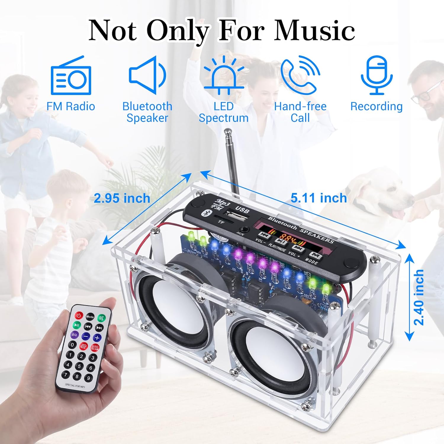 ⏰Historical Lowest Price: Save 49%- DIY Bluetooth Compatible Speaker Soldering Kit with LED Spectrum