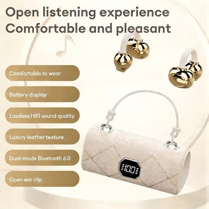 💖 Jewelry worn on your ears! Butterfly clip-on Bluetooth earphones, painless to wear, Bluetooth 6.0, IPX5 waterproof.