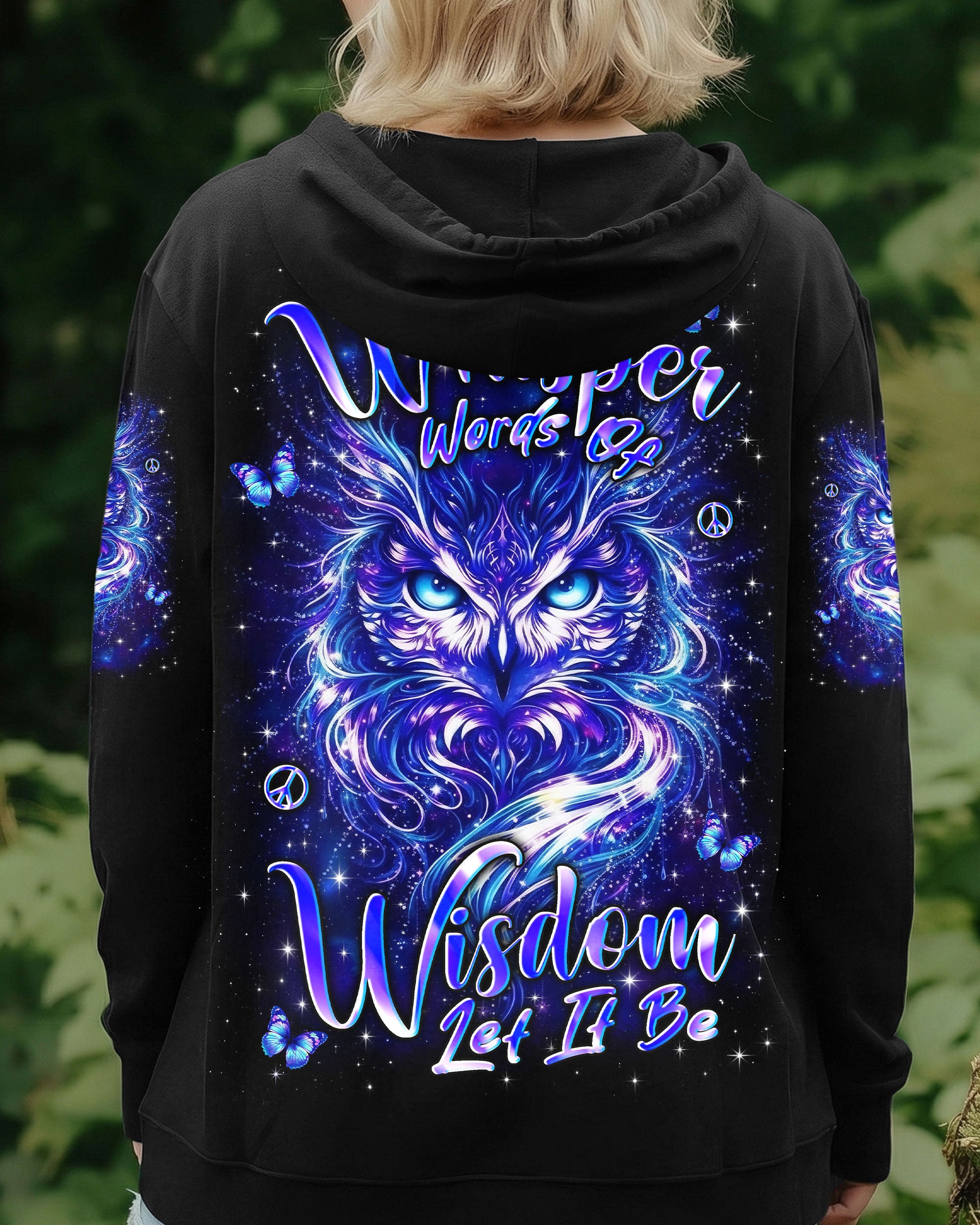WHISPER WORDS OF WISDOM LET IT BE OWL ALL OVER PRINT - YHLN0602262
