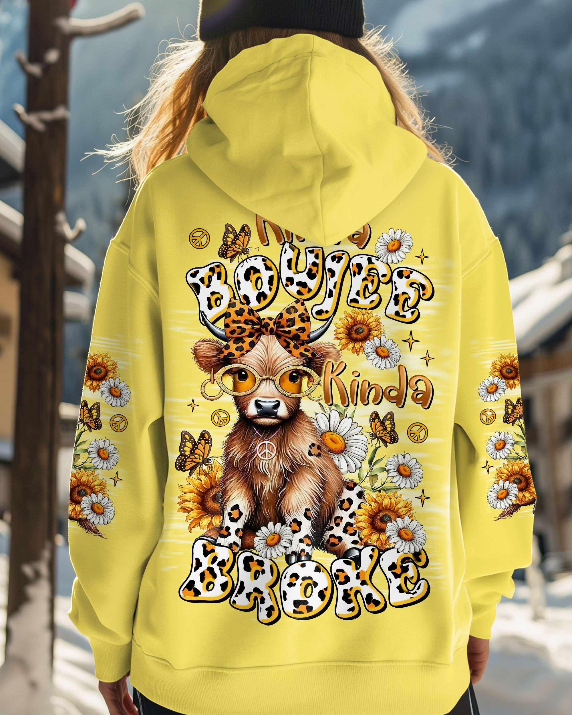 KINDA BOUJEE KINDA BROKE COW ALL OVER PRINT - TLTR1507252