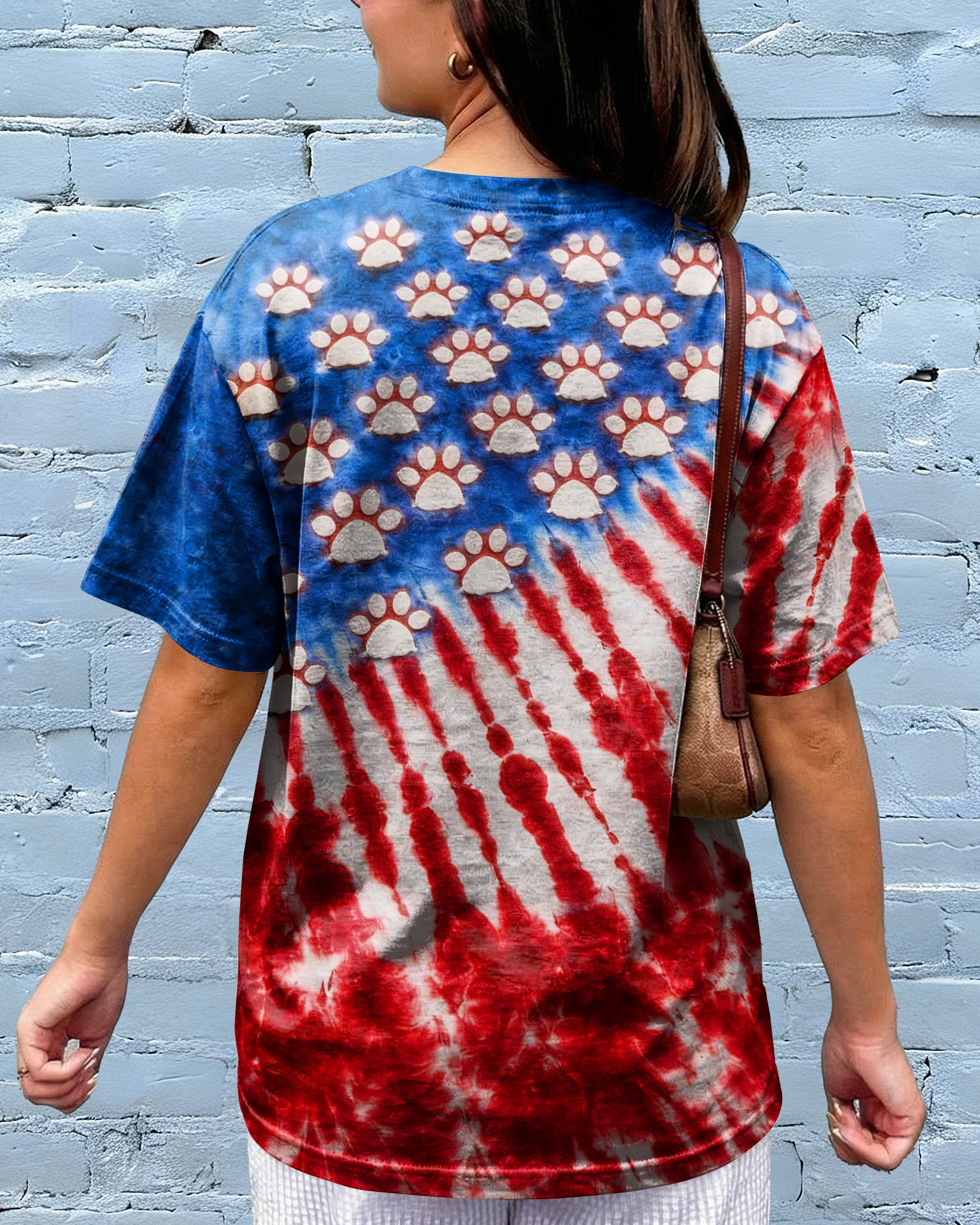 PAW PRINT RED WHITE & BLUE ALL OVER PRINT  - TLHG1803263