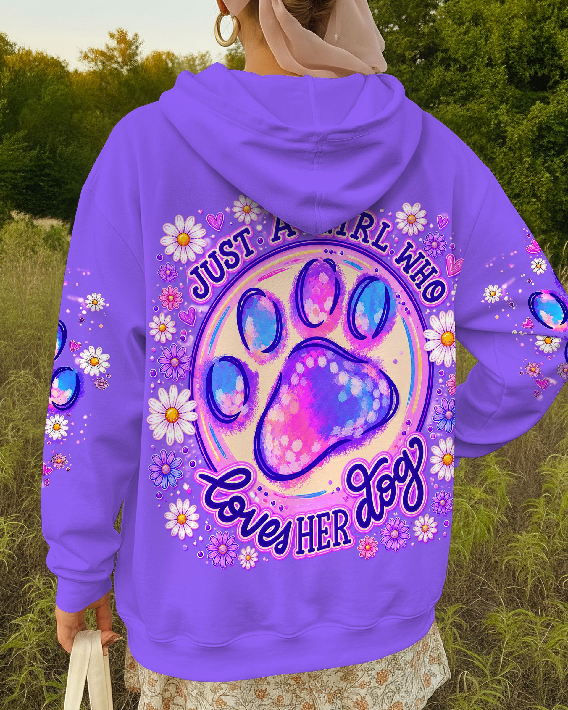 JUST A GIRL WHO LOVES HER DOG PAW ALL OVER PRINT  - TLNT0405264