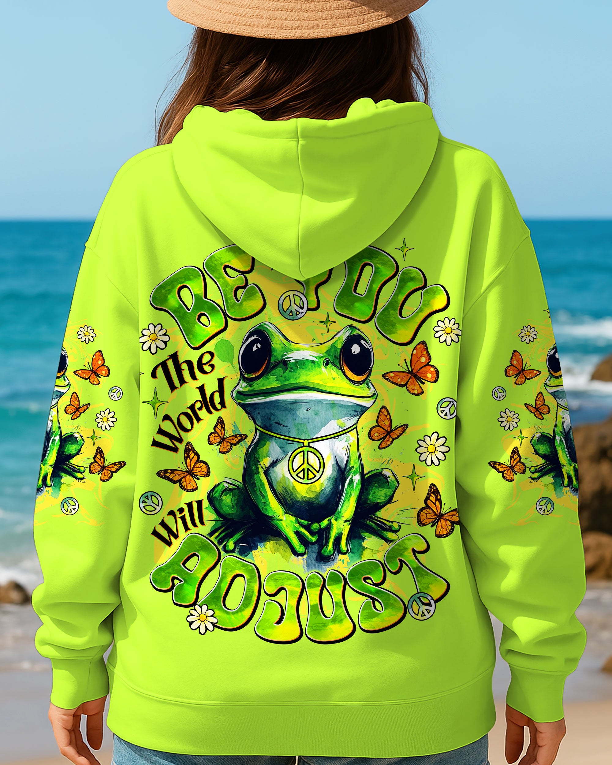 BE YOU THE WORLD WILL ADJUST FROG ALL OVER PRINT - TLNT0210252