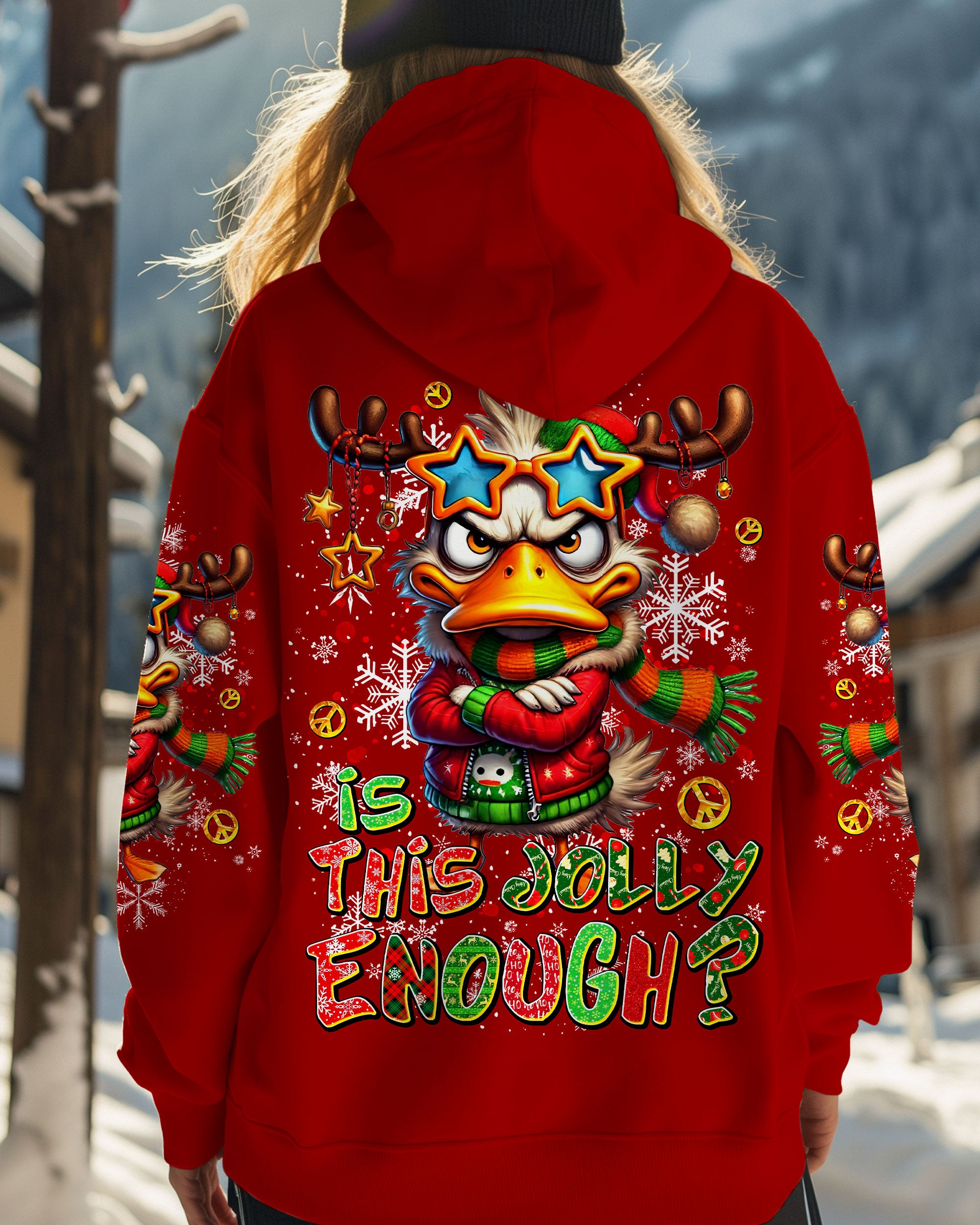 IS THIS JOLLY ENOUGH DUCK CHRISTMAS ALL OVER PRINT - TLNT0310253