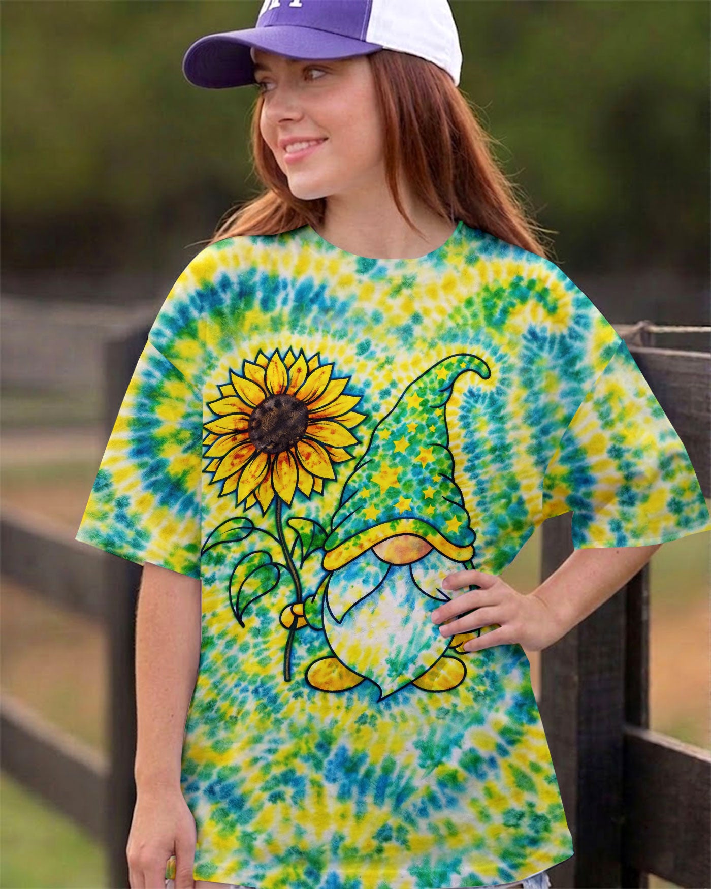 SUNFLOWER GNOME SWIRL ALL OVER PRINT - TLHN2403363