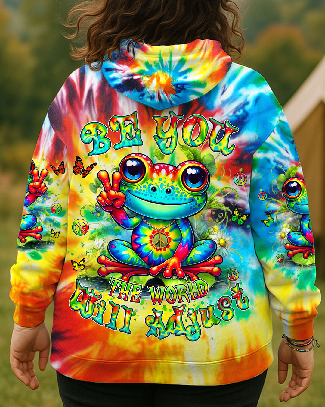 BE YOU THE WORLD WILL ADJUST FROG ALL OVER PRINT - YHHN0710254