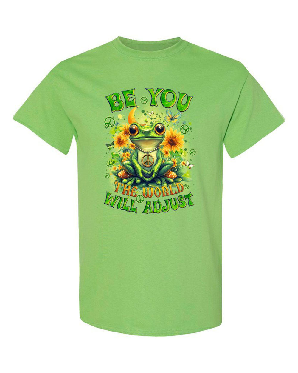 BE YOU THE WORLD WILL ADJUST FROG TIE DYE COTTON SHIRT - TYQY0401254