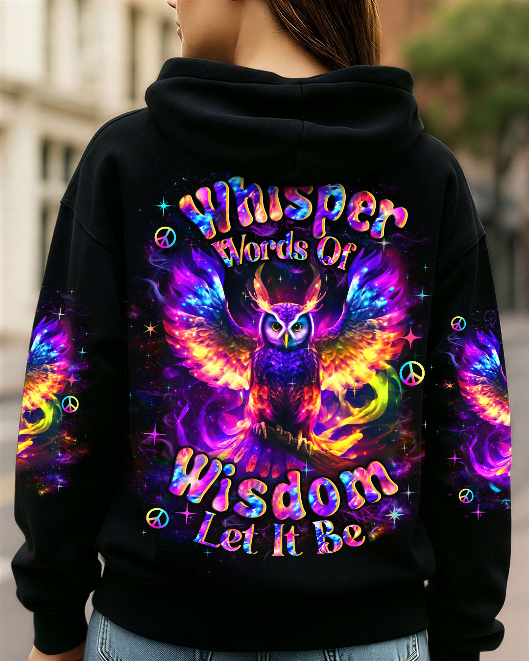 WHISPER WORDS OF WISDOM LET IT BE OWL ALL OVER PRINT - YHHN0212253