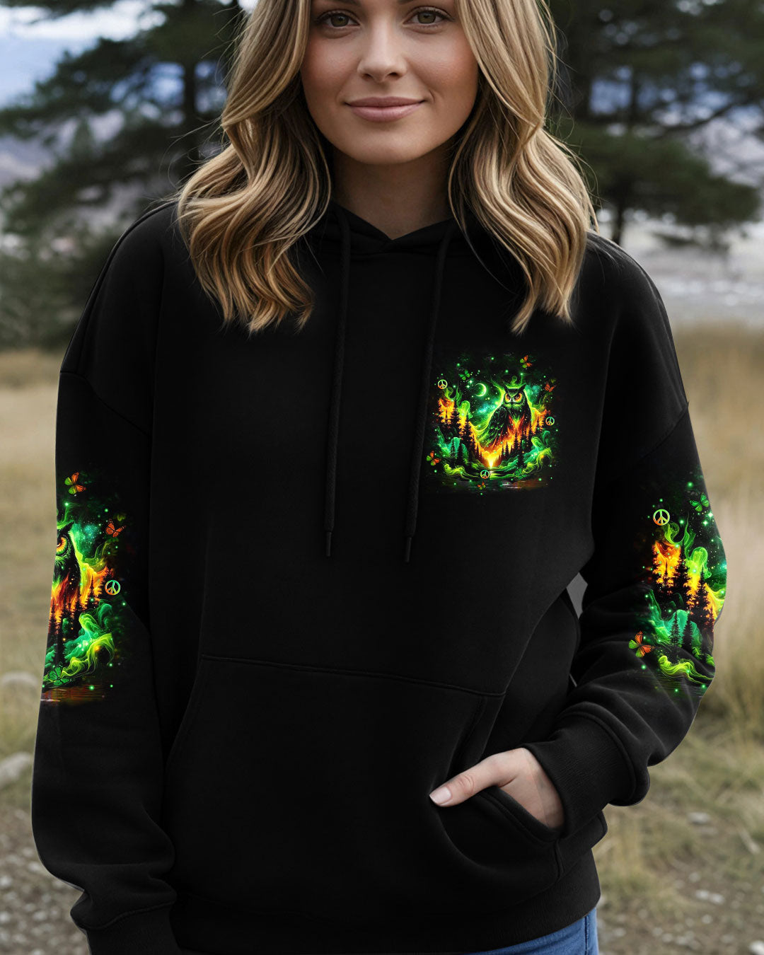 AND INTO THE FOREST I GO OWL ALL OVER PRINT - YHHN0412251