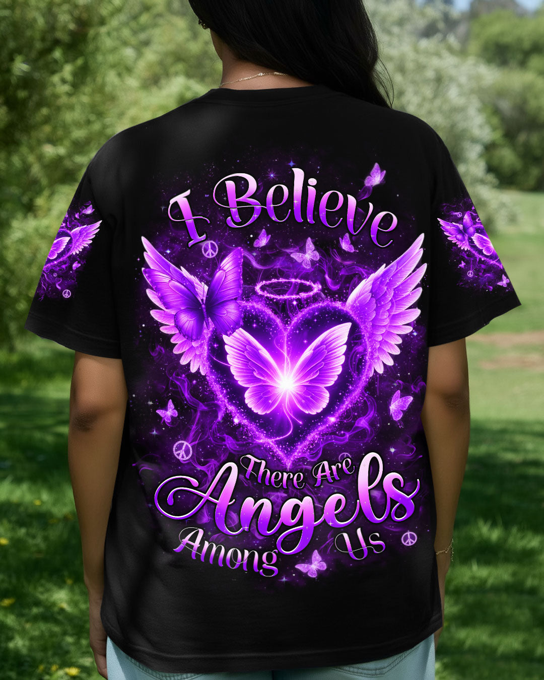 I BELIEVE THERE ARE ANGELS AMONG US BUTTERFLY ALL OVER PRINT - YHHN1811251
