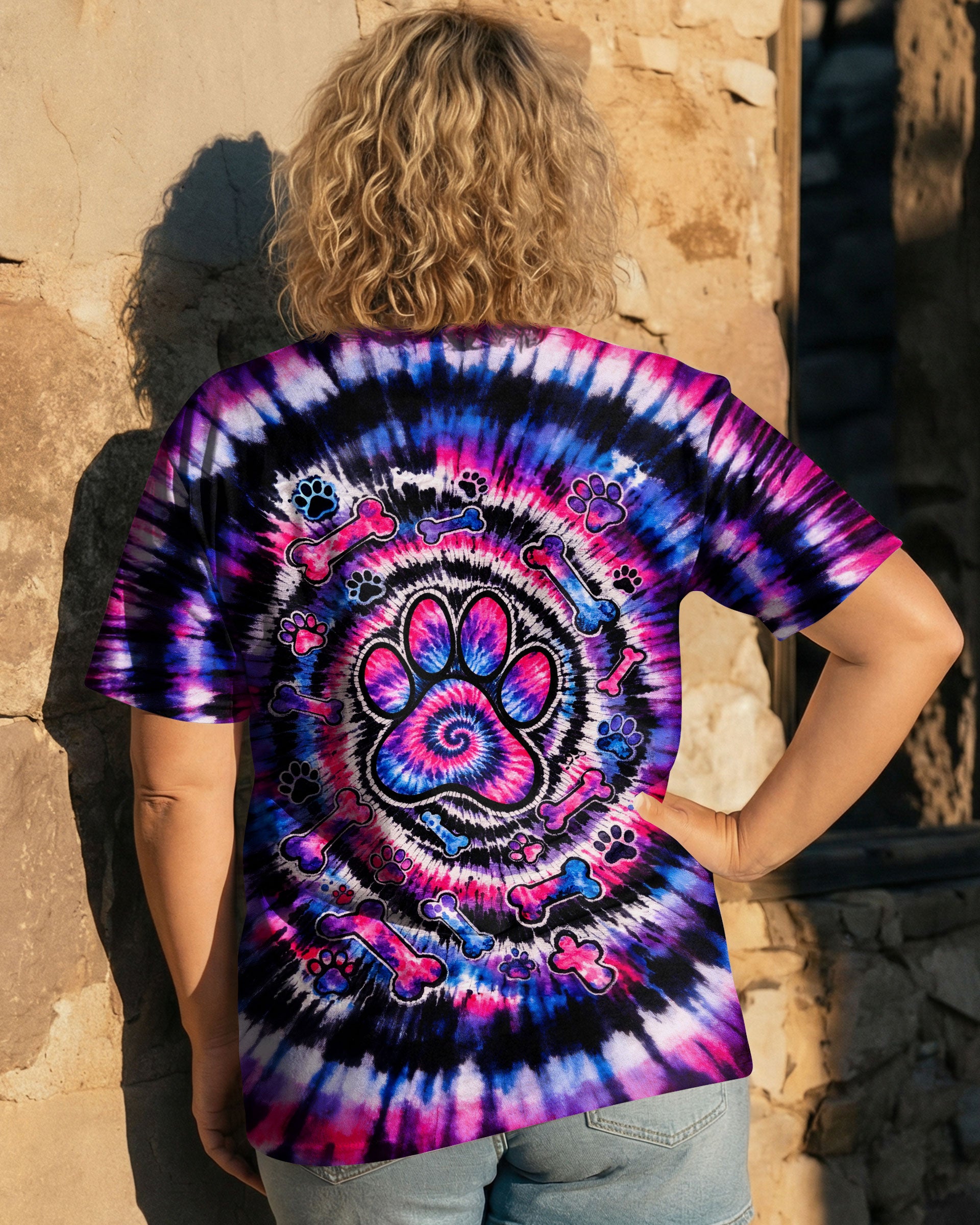 PAW PRINT BONES SWIRL ALL OVER PRINT - TLTW0903263