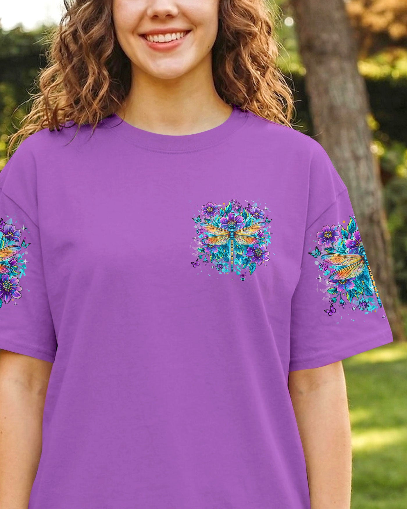 JUST BREATHE DRAGONFLY FLORAL ALL OVER PRINT - TLHN2403262