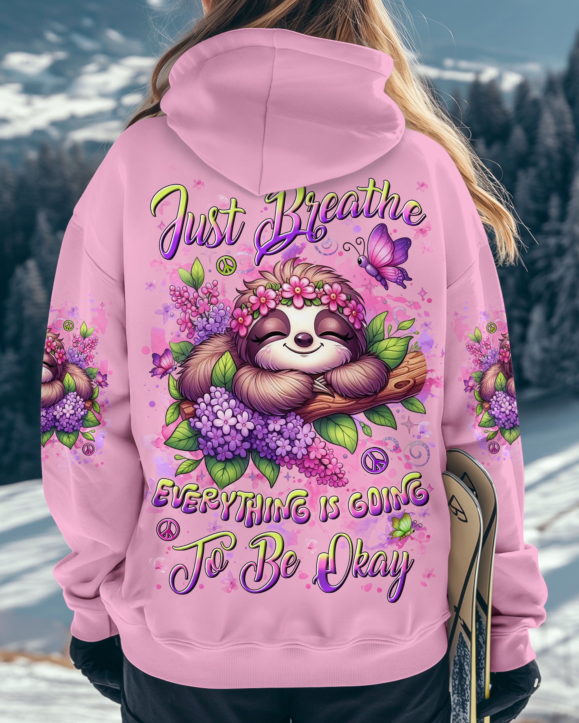 JUST BREATHE SLOTH ALL OVER PRINT - YHLN1508252