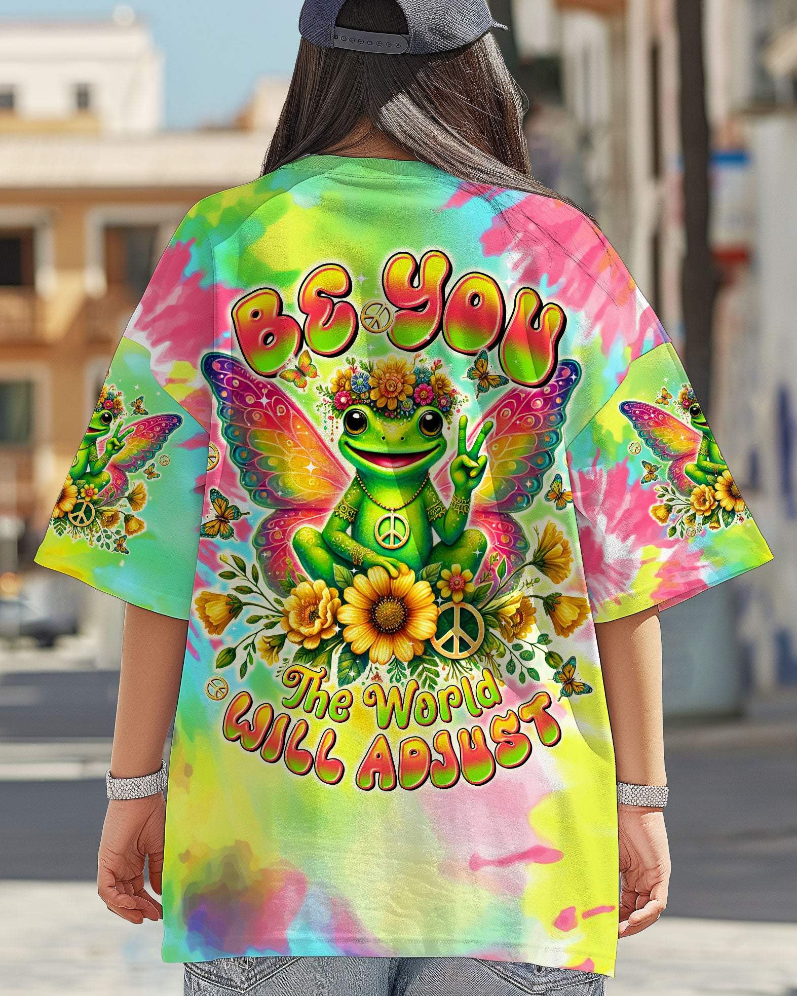 BE YOU THE WORLD WILL ADJUST FROG ALL OVER PRINT  - TLTR0904252